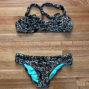 Athleta snake skin print bikini